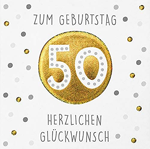 Perleberg hochwertige Geburtstagskarte zum 50. Geburtstag - edle Karte zum Geburtstag mit Umschlag - schöne Geburtstagskarten 15 x 15 cm - Karte Geburtstag für eine gelungene Überraschung