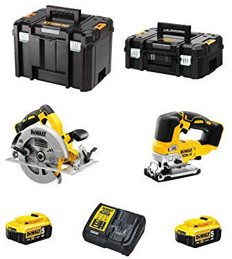 DeWALT Kit DCS570 + DCS334 (2 x 5,0 Ah + DCB115 + TSTAK II + TSTAK VI)