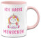 Tassenbrennerei Tasse Ich Hasse Menschen mit Einhorn Kaffeetasse mit Spruch lustig (Rosa)