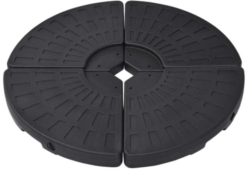 vidaXL 4X Socles de Parasol en Forme d'Eventail Base de Parasol Pied de Parasol de Jardin Support de Parasol Accessoire de Parasol Extérieur Noir