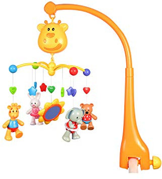 Meero london 6919 New Born Baby Cot Mobile Musical Stroller Activity Toy,Adjustable Arm to Fit All Cots, 20 Songs with 3 Music Modes Suitable from Birth,0+ Months
