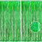 BRAVESHINE 2PCS Green Tinsel Foil Fringe Curtain Party Backdrop - 3.2x8.2ft Sparkle Tinsel Metallic Curtains for Kids Birthday Jungle Dinosaur Hawaiian Luau Graduation St Patricks Party Decorations