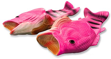Uniqstore Sandales Tricky Poisson Pantoufles Créatif Style Poisson Chaussures de Plage Simulation Poisson Plage Pantoufles Hommes, Rose, 40/41 EU, Rose, 40/41 EU