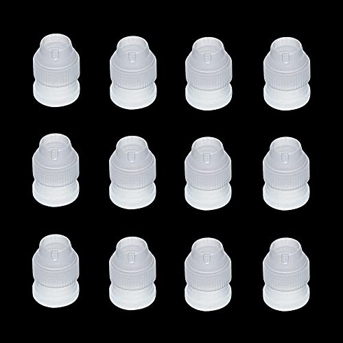 Coupleur de Adaptateurs,12 PCS Coupleurs Poche à Douille Adaptateurs Décoration de Gâteau Coupleur Adaptateur Coupleur de Sac de Tuyauterie en Plastique Petit Outils de Décoration de Gâteau Blanc