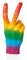 Peace Dekofigur Regenbogen Hand Peacezeichen Deko Figur in Regenbogenfarben