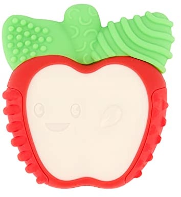 Lil' Nibblers Vibrating Apple Teether, vibrierender Apfel-Beißring, Zahnungshilfe aus weichem Silikon für die sensorische Erforschung, für Babys & Kleinkinder, bei Zahnungsschmerzen