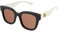 GUCCI Womens GG0998S Sunglasses, Black-White-ORANGE, 52
