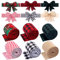 6 Rollen Geschenkband Weihnachten, Kalolary Xmas Snowflake Ribbons Rot und Schwarz kariertes Büffelbänder Sackleinenband mit Weihnachtsmustern DIY Bastelverpackung für Weihnachtsbaum-Partydekoration