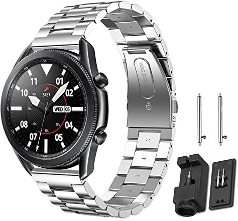 FuzeDa Armband Kompatibel mit Samsung Galaxy Watch 3 45mm/Galaxy Watch 46mm/Huawei Watch GT 3/GT 3 Pro, 22mm Edelstahl Metall Ersatzband für Samsung Gear S3 Frontier/Huawei Watch GT 2 46mm/GT 2 Pro