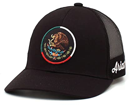 ARIAT Herren Mexikanische Flagge Shield Eagle Logo Cap, Schwarzer mexikanischer Adler, Einheitsgröße