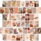 WAIZHIUA 50 Stück Beige Wall Collage Kit - Aesthetic Wandcollagen Set Indie Room Décor - Bilder Wand Collage Druck Kit - Fotowand Collage für VSCO Poster Mädchen und Jungen Teens