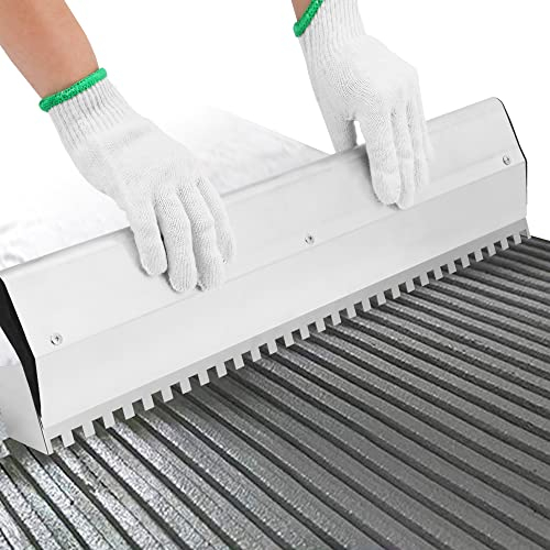Mxmoonfree Tile Tools 24'' Large Tile Trowel 2/5 x 2/5 Square Notch Trowel Tile Adhesive Spreader, Perfect for Large Tiles Flooring & Tiling Masonry Hand Trowel
