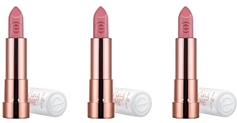 essence caring SHINE vegan collagen lipstick, Nr. 202, Nude, pflegend, glänzend, vegan, ohne Alkohol, ohne Parabene, ohne Mikroplastikpartikel, 3er Pack (3x3.5g)