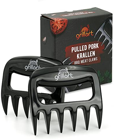 grillart® Premium Pulled Pork Krallen 2er Set – hochwertige Fleischkrallen aus hitzebeständigem Kunststoff – Spülmaschinenfest und besonders langlebig