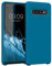kwmobile Hülle kompatibel mit Samsung Galaxy S10 Hülle - Silikon Handy Case - Handyhülle weiche Oberfläche - kabelloses Laden - Blue Reef