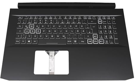 Acer 6B.QC6N2.014 Original Tastatur inkl. Topcase DE (deutsch) schwarz/weiß/schwarz mit Backlight für Nitro 5 (AN515-54), Nitro 5 (AN517-54)