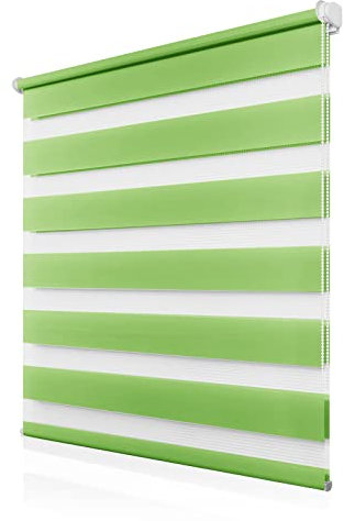 Doppelrollo Klemmfix ohne Bohren 70x110cm(BxH), Rollos für Fenster ohne Bohren Grün, Duo Rollo Klemmrollo, Lichtdurchlässig & Sichtschutz,Fenster Rollos für Innen