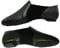 Slip On Jazz Dance Shoes - Pure Black Leather - Modern Stage Rubber Heel - Neoprene - Irish Dancing Pumps - Girls and Women