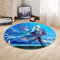 Jiumaocleu Runder Anime-Teppich, Miku bedruckter Teppich, rutschfester Teppich, Fußmatten, Cartoon-Sofa-Teppich, Dekoration für Wohnzimmer, Schlafzimmer, Kinderzimmer
