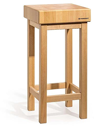 Forgast Ceppo da Macellaio in Legno di Faggio, Piano 40x50x20 cm, Base Robusta, Strumento Ideale per la Preparazione di Carne, Tagliere da Carne, Ceppo da Lavoro