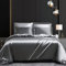 Gezu Housse de Couette Satin 200x200 Gris Gris Foncé Gris Clair Unie Double Face Parure de Lit Soie Lisse Soyeux Brillant Doux Sets de 2 Personnes avec 2 Taies d'oreiller 65x65 avec Fermeture Éclair