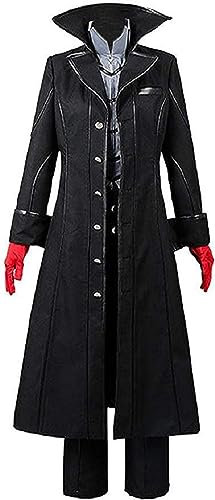 Lixinya Akira Kurusu Anime Halloween Karneval Outfits Party Bekleidung Halloween Cosplay Kostüm Set Herren (XL, Schwarz)