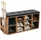 COSTWAY Banc à Chaussures avec Porte-Parapluie, Banc de Rangement 10 Compartiments avec Coussin Rembourré, Style Industriel, pour Entrée, Vestiaire, Charge 300 kg, Marron Rustique
