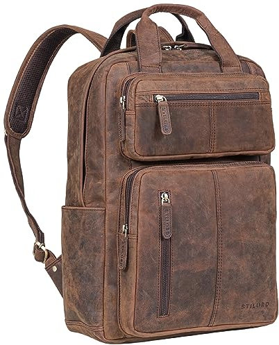 STILORD 'Amos' Exklusiver Business Lederrucksack Vintage Laptop Rucksack Herren Studenten Echtleder Business Rucksack Damen Leder Retro
