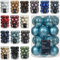 LS-LebenStil 18-20 Glas Weihnachtskugeln 6cm Türkis Zucker-Blau Christbaumkugeln Dekokugel