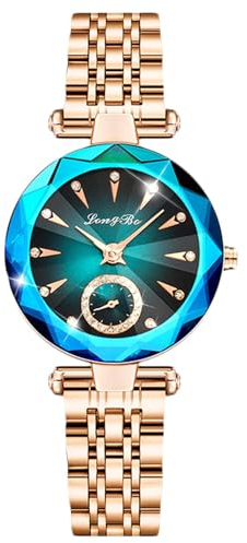 rorios Damen Chronograph Zifferblatt Armbanduhr Elegant Analog Quarz Uhr Diamant Skala Uhr Frauen Wasserdicht Uhr Edelstahl Armband Damenuhren