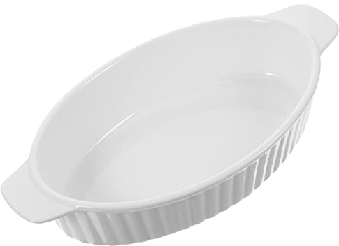 PRETYZOOM Utensilios De Cerámica Para Hornear Moldes Para Hornear De Porcelana Bandeja Redonda Bandeja Para Hornear En Casa Bandeja De Servir Francés Ensalada De Frutas