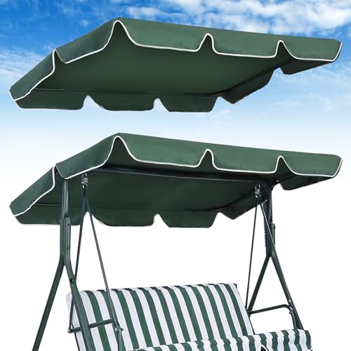 MEYAGOT Techo De Repuesto Universal, Techo De Repuesto De Columpio, Columpio De Jardín Impermeable, Toldo para Columpio De Hollywood(195 * 125 * 15cm, Verde Oscuro)