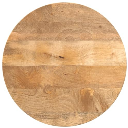 vidaXL Tischplatte, Holzplatte für Tisch Esstisch Couchtisch, Ersatztischplatte Rund, Massivholzplatte, Ø 40x2,5cm Massivholz Mango