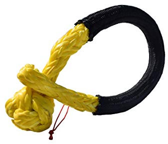 Eslinga Grilletes sintéticos Amarillos de 5mm x 80mm, Correas de recuperación de Remolque de Cuerda de grillete Suave sintética Flexible for Coche de Fibra sintética Eslingas
