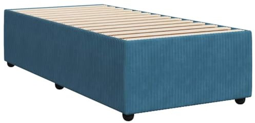 vidaXL Bettgestell, Polsterbett Bett für Schlafzimmer, Bettrahmen mit Lattenrost, Einzelbett Schlafzimmerbett, Blau 100x200cm Samt