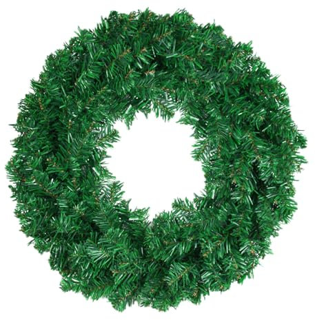Ghirlanda Natalizia Verde per Dietro Porta in PVC Decorazioni Natalizie Addobbi per La Casa Decorazione di Natale Ghirlanda Primaverile Verde (B, One Size)