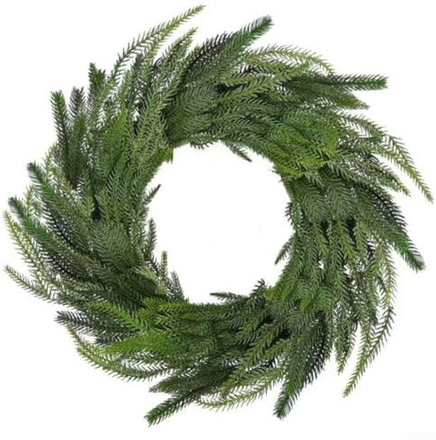 CWOQOCW Künstliche Tannengrüne, Zypressen-Girlande, Norfolk-Kiefergirlande für drinnen und draußen, Weihnachten, Tisch, Kamin, Wand, Zuhause (150 cm)