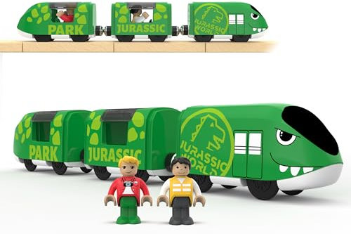 Toy Train Set Age 3+ for Wooden Tracks, Battery Operated Trains for Toddlers, Motorized Train with Dinosaur Train for Kids, Electric Trains Toy Compatible with Thomas & Friends, Brio