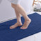 OLANLY Chenille Badematte rutschfest Badezimmerteppich Weich Badteppich Saugfähige Badvorleger Waschbar Duschvorleger für Badezimmer, 60 x 120 cm, Marine Blau
