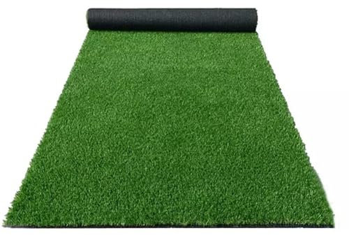 RBQIZVW Kunstrasen Outdoor Kunstrasenteppich 15mm Florhöhe Rasenteppich Rasenteppich für Balkon und Garten,wasserdurchlässig Rollrasen,Green 1.5cm,200x300cm
