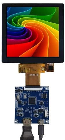 VSDISPLAY Kapazitiver Touchscreen (4 Zoll / 4 Zoll, 720 x 720, 300 nit, IPS, MIPI, LCD, quadratisch, 4 Zoll / 10,2 cm) und Micro-Controller-Platine, 40-polig