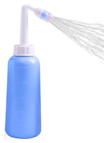 Bouteille de soins post - partum,protable bidet Bidet portable avec bec coudé,Douche Perinée pour soulager la douleur post-partum Essentiels post-partum avec sac de rangement (Bleu)