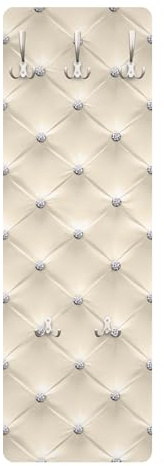Wandgarderobe inkl. 5 Haken Muster platzsparendes Design - Made in Germany - Motiv Modern Flurgarderobe beige schmal Garderobenpaneel 1277