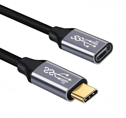 2M 100W USB C Extension Cable [3.1/10Gbps] Braided Cord 5A 4K 60Hz USB Type C Male to Female Fast Charge Data Transfer Extender Cord Compatible for MacBook iPad Pro iPhone XPS Galaxy S23 S22 Ultra