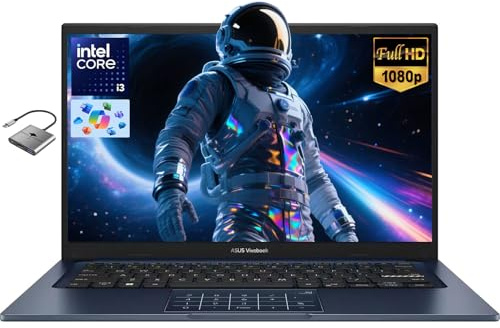 ASUS Vivobook - Laptop FHD de 14 pulgadas, Intel 6-Core i3-1315U (Beat i7-1250U), 16GB RAM 512GB SSD, laptop para estudiantes universitarios y negocios con NumberPad, batería larga, cámara web privada