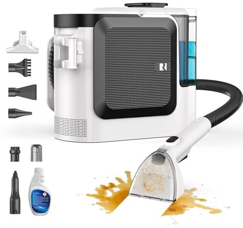 Vozascly F1 Lavatappeti Aspirapolvere Tessuti Divani, Pulitore per Tappeti e Tappezzeria con Aspirazione, 600W+1200W Lava e Asciuga, 26kPa Potente Aspirazione, Serbatoio Doppio, Spazzola Autopulente