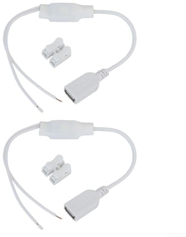 2 Stück USB Adapter Netzteil AC 220V auf DC 5V 1A Transformator für Überwachungskamera Monitor mit Kurzschlussschutz Weiß