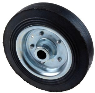 WAMO Rad für Stützräder an Wohnwagen und PKW-Anhängern, Schwarz, Gummi, 200 x 50 mm, 20 mm Achsdurchmesser, 60 mm Achsaufnahme