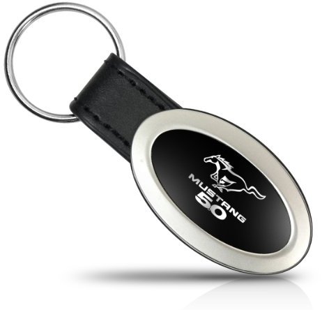 Ford Mustang GT 5.0 Oval Style Metal Key Chain Key Fob by Au-Tomotive Gold, INC.