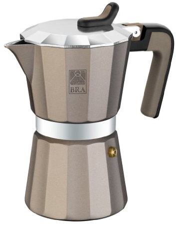 BRA, Caffettiera Titanium in alluminio, 9 tazze